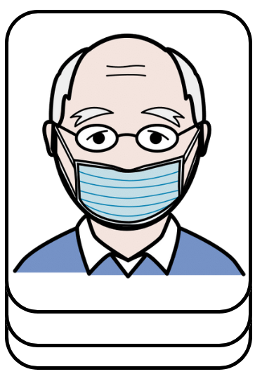 elderly man with mask